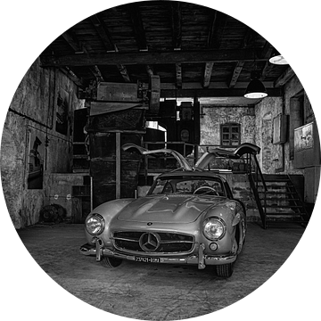 Mercedes 300 SL in zwart en wit van Tilo Grellmann