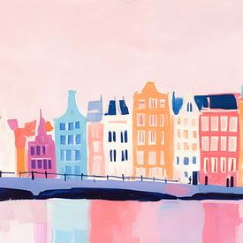 Pastel Amsterdam: A cheerful colour palette of iconic canal houses by But First Framing