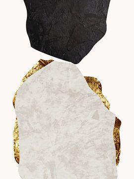 Organische Abstrakte Gold Kunst In Erdtönen Minimalistische