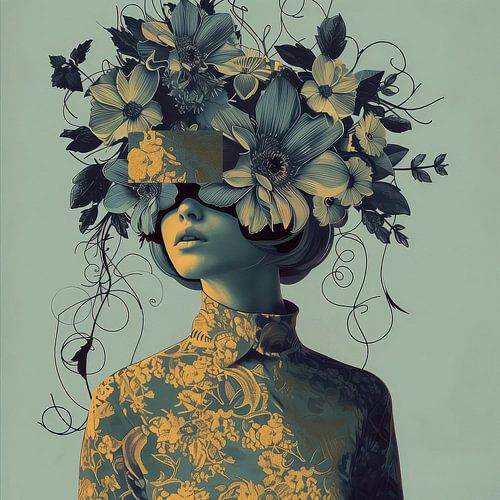 Harmonie in gelben und blauen Blumen