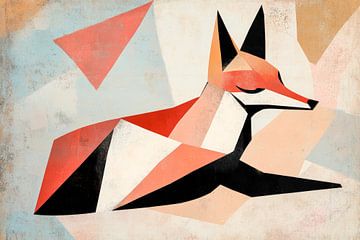 Abstract fox in soft colours by Poster Art Shop