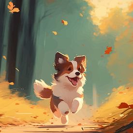 Happiness Cute Dog van Demiourgos