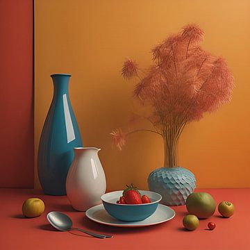 Nature morte au rouge et à l'orange sur Gert-Jan Siesling