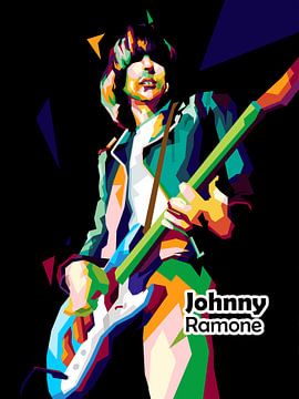 Johnny Ramone in geweldige pop-artposter van miru arts