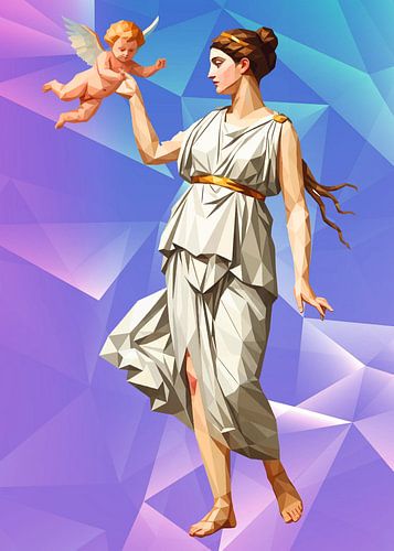 Vénus et Cupidon en low poly