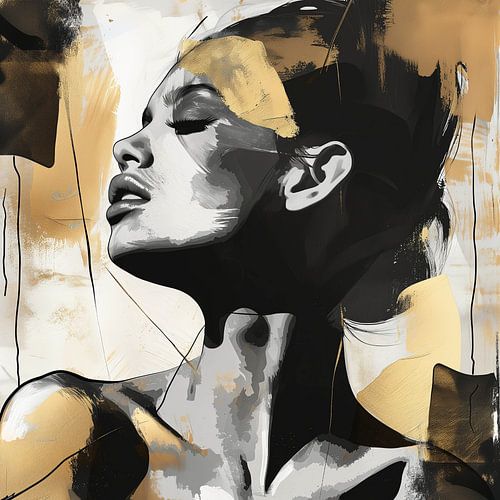 Chuchotement d'or : Contemplation élégante