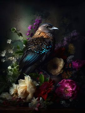 Een Vogel in Rembrandt Licht van Eva Lee