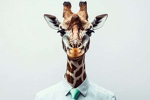 Giraffe in zakelijke outfit