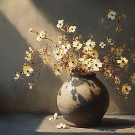 flower still life | Clay and Petals by Eye catching paintings