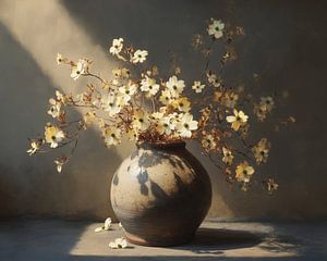 Blumenstillleben | Lehm und Blütenblätter