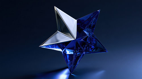 Ster sculptuur zilver-saffier