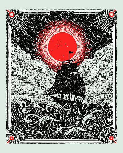 Stormy Night at Sea - Gothic Seascape