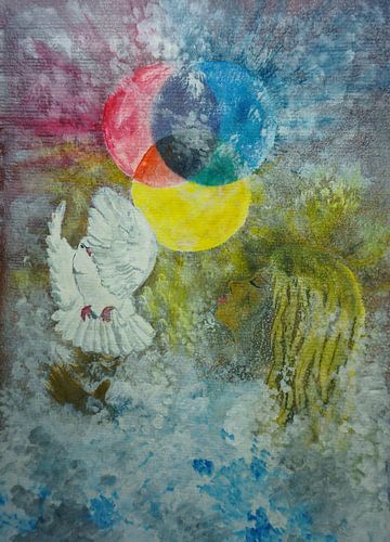 The girl and the white dove