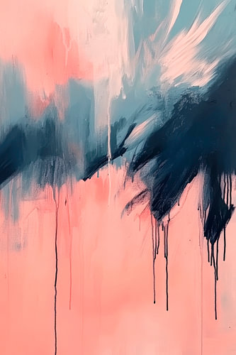 Abstracte kleurenexplosie in roze en blauw