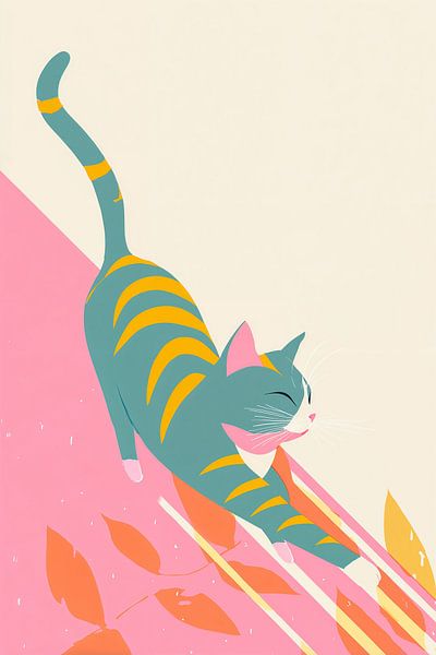 Chat aux tons pastel n° 2 par Studio BB
