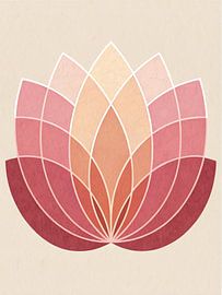 Elegante Lotusblüte - Minimalistische geometrische Blumenwandkunst von taufid hidayat