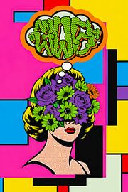 Retro Meets Graffiti Flower Comic Portrait by Gawsr Graff | Christian Nordahl