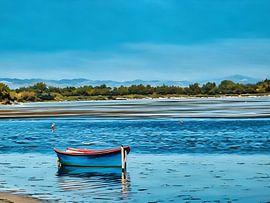 Eenzame blauwe boot van Sergio Pazzano