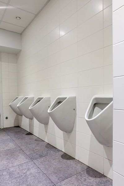 Urinoirs dans les toilettes pour hommes par Marcel Derweduwen