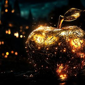 Golden apple with lighting by Imperial Art House