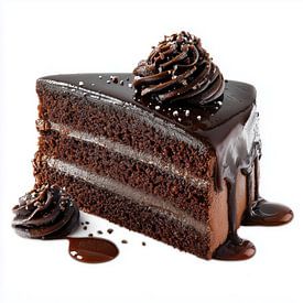 Schokoladenkuchen weißer Hintergrund Porträt von TheXclusive Art