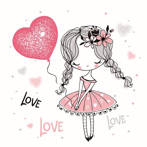 Ballerina in roze tenue en veel liefde