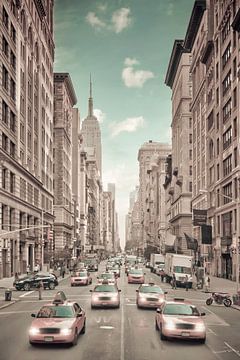 NEW YORK CITY 5th Avenue verkeer | stedelijke vintage stijl
