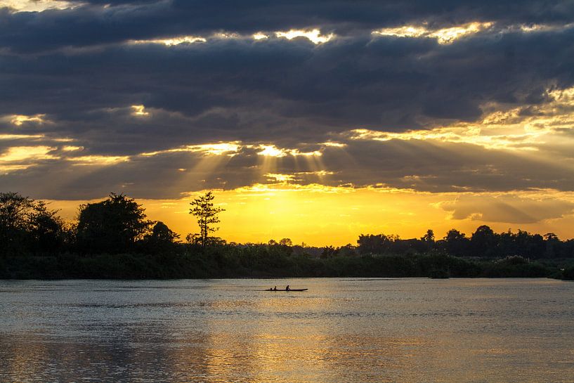 Sonnenuntergang am Mekong von Levent Weber