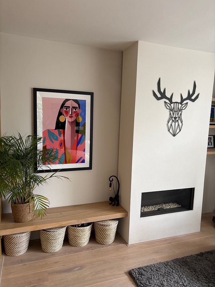 Modern abstract portret  van Carla Van Iersel 