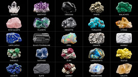 Sammlung von Steinen und Mineralien von Manjik Pictures