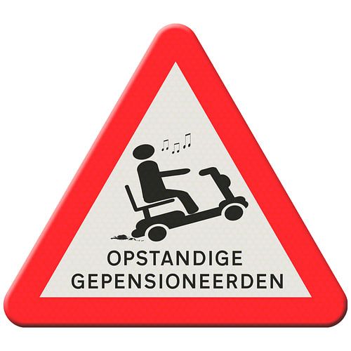 Mobiliteitsscooter - Opstandige gepensioneerden.