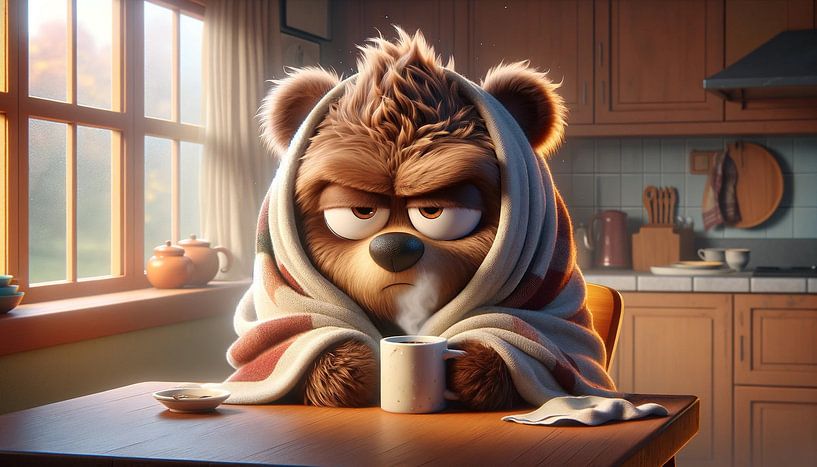 Fatigue d'ours à la table du matin par artefacti