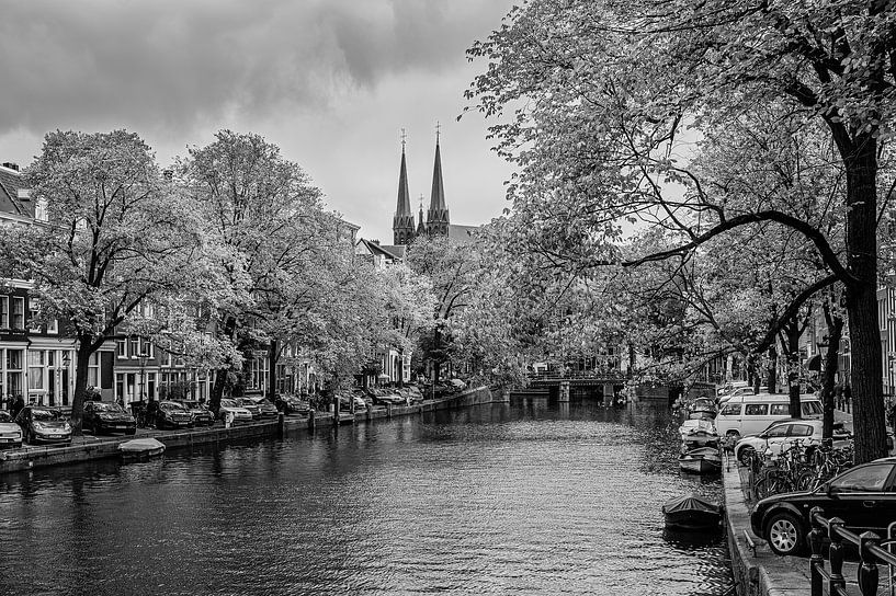 Die Singel in Amsterdam (schwarz-weiß) von Jeroen de Jongh Fotografie