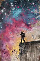 Astronaut jumps into Vibrant Cosmos