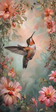 Hummingbird in Flower Paradise by Whale & Sons