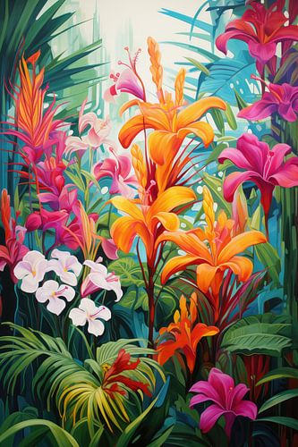 Tropical flowers background