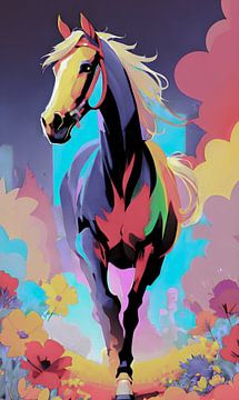 Colourful horse 1 van Niek Traas