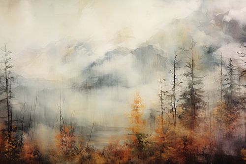 Modern en abstract berglandschap van Studio Allee