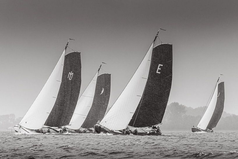 Skûtsjesilen in a rainstorm on the Sneekermeer by ThomasVaer | Tom Coehoorn