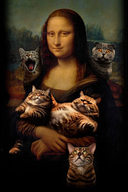 Mona Lisa und Kätzchen von John Dan
