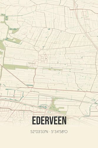 Vintage landkaart van Ederveen (Gelderland)