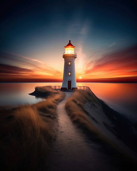 Sunset Lighthouse by fernlichtsicht