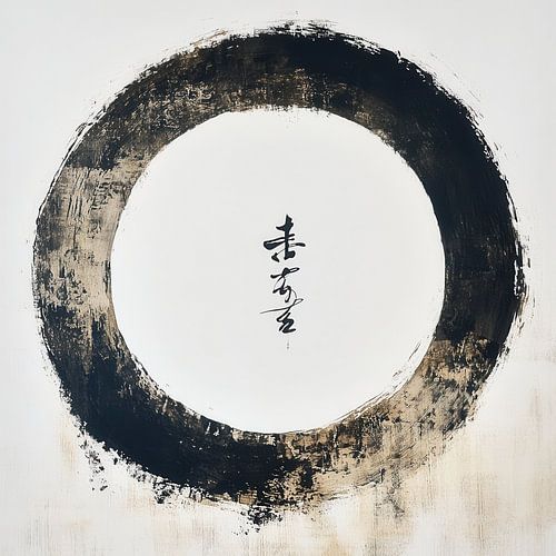 Zen Enso Kreise mit Japandi Geometrien