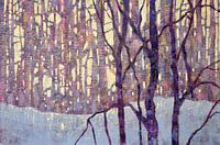 Winter Landscape with Birch Trees and Snow