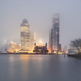 Rotterdam: Kop van Zuid in the mist sur Olaf Kramer