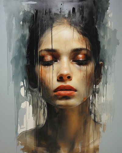 Portrait moderne "Feeling blue&quot ;