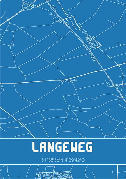 Blueprint | Map | Langeweg (North Brabant) by Prints of Place