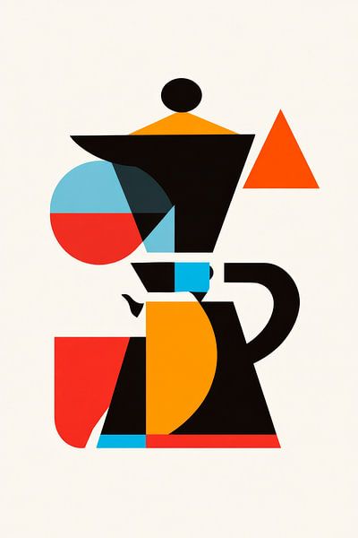 Coffee art in a play of colours Geometric brewing pleasure Far by Poster Art Shop