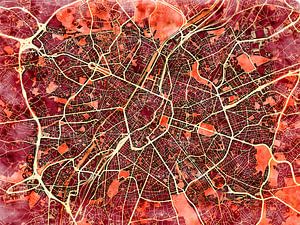 Karte von Brussel im stil 'Amber Autumn'