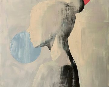 Vrouw Abstract | Vrouw met Cirkels van Kunst Kriebels